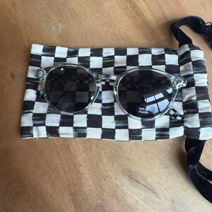 MacKenzie-Childs Sunglasses & Black and White Checkered Slip Case